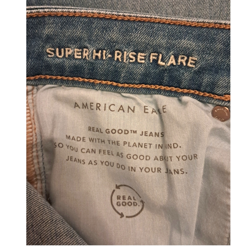 American Eagle Super High Rise Flare, Next Level Stretch Jeans - Picture 5 of 8